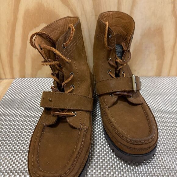Ralph Lauren Polo Country Ranger Nubuck Tan Casual Hiker Boots Sizes 8.5 main image 4